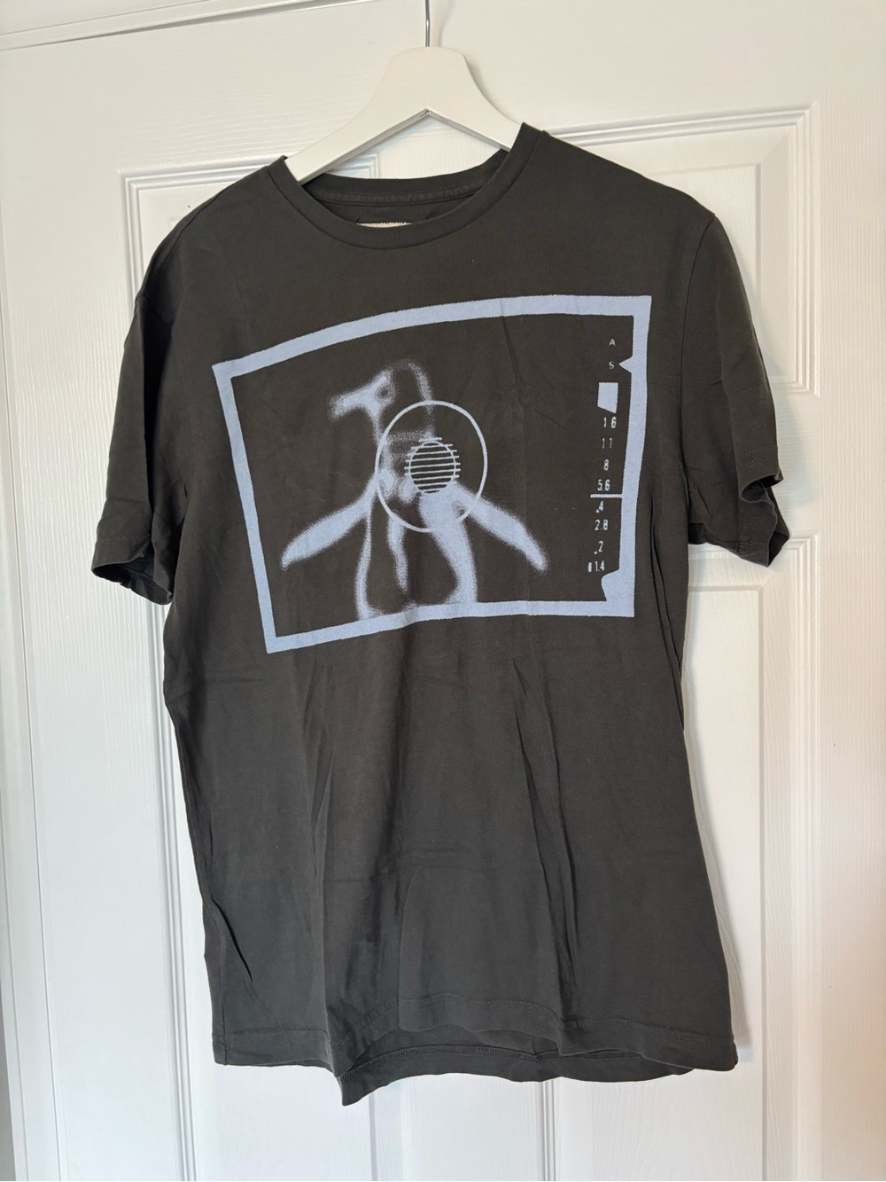 Vintage 55 Black Tee with Pale Blue Graphic